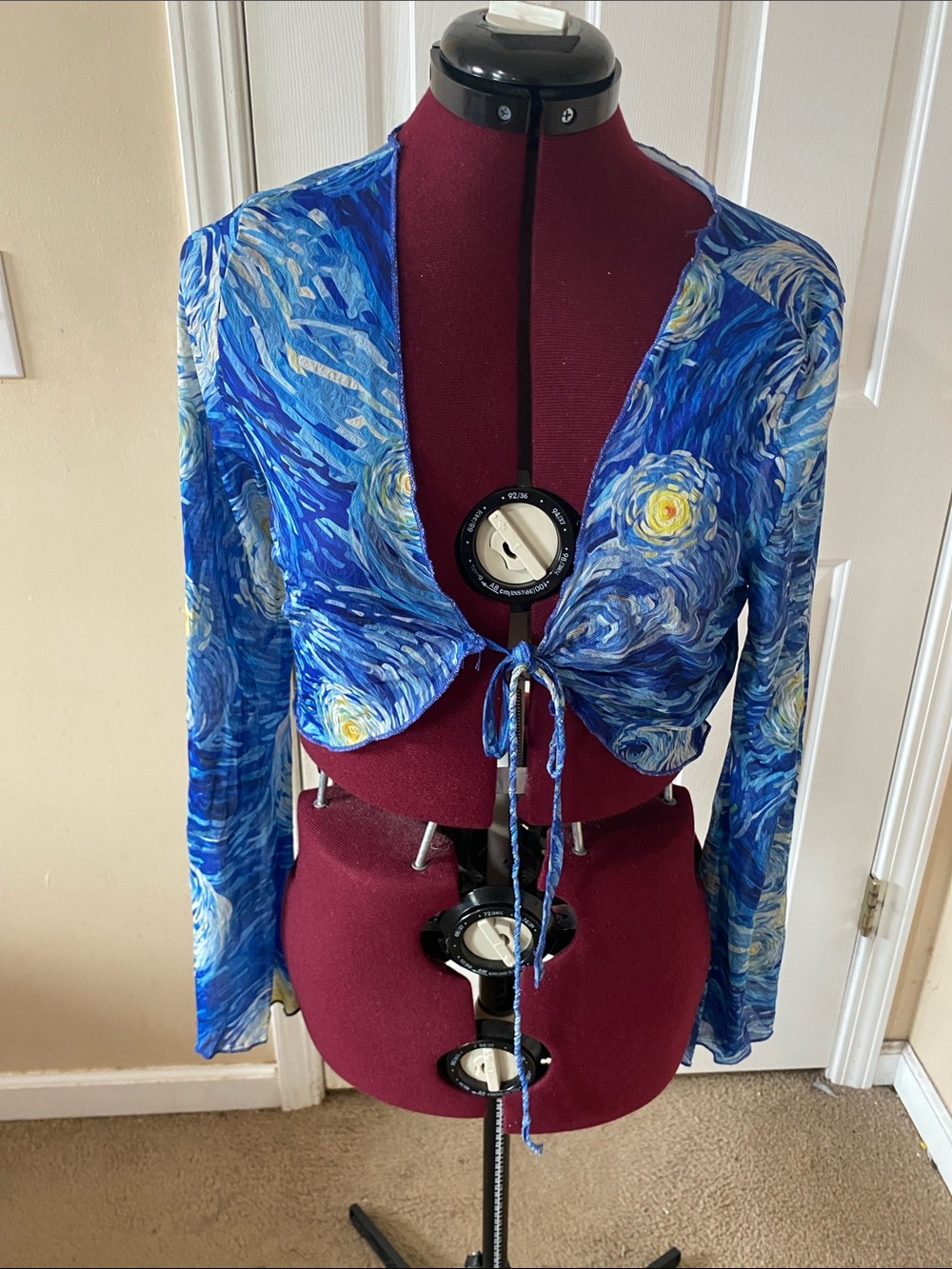 Van Gogh Starry Night Blue Long-Sleeve Top